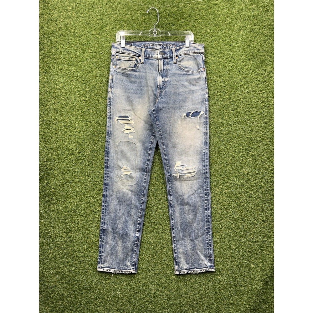 Ameican Eagle Jeans Mens 32x32 Slim Straight Airflex+ Stretch Distressed NEW